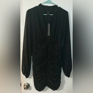 NWT House of Harlow 1960 Lurex Ruched Mini Dress